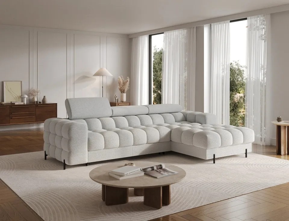 Coltar extensibil cu spatiu pentru depozitare, 285x181x93 cm, Felro R, Eltap (Culoare: Bej / Royal 20)