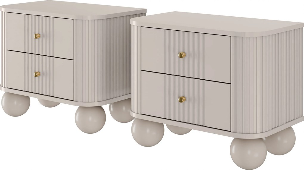 Set noptiere Vesper 56 cm - cașmir / mânere aurii / picioare sferice