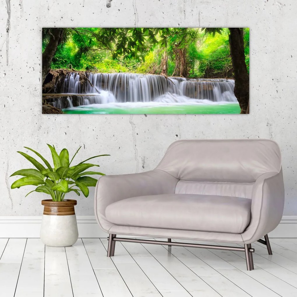 Tablou - cascada din Kanchanaburi, Thailanda (120x50 cm)