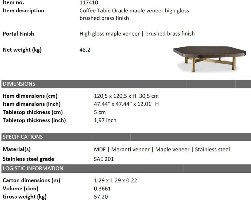 Masuta de cafea design LUX Oracle