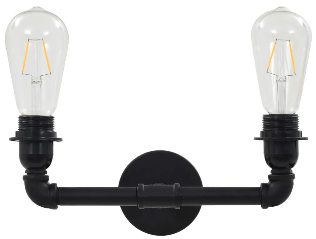 Lampa de perete cu 2 brate, negru, 2 becuri x E27 1, 2