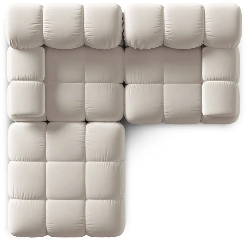 Colțar modular bej cu tapițerie din catifea (cu colț variabil) Bellis – Micadoni