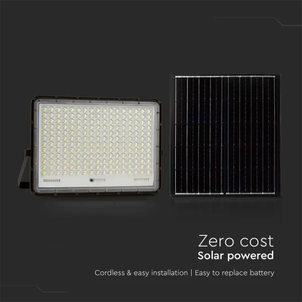 Proiector LED solar de exterior LED/30W/3,2V 4000K negru + telecomandă