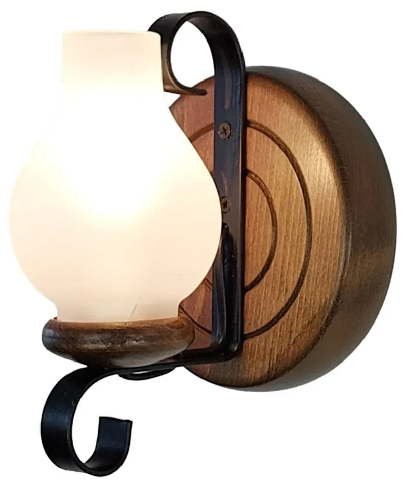Aplica de perete rustica fabricata manual din lemn Roata WOOD-RO-AP1