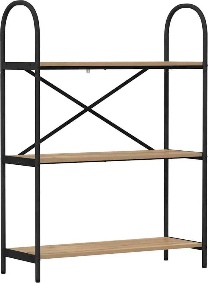 vidaXL Raft pentru cărți Stejar Artizanal 80 x 30 x 109 cm