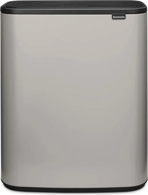 Cos de gunoi Brabantia Bo Touch 1010456, 2x30 l, Deschidere lina si silentioasa, Gri
