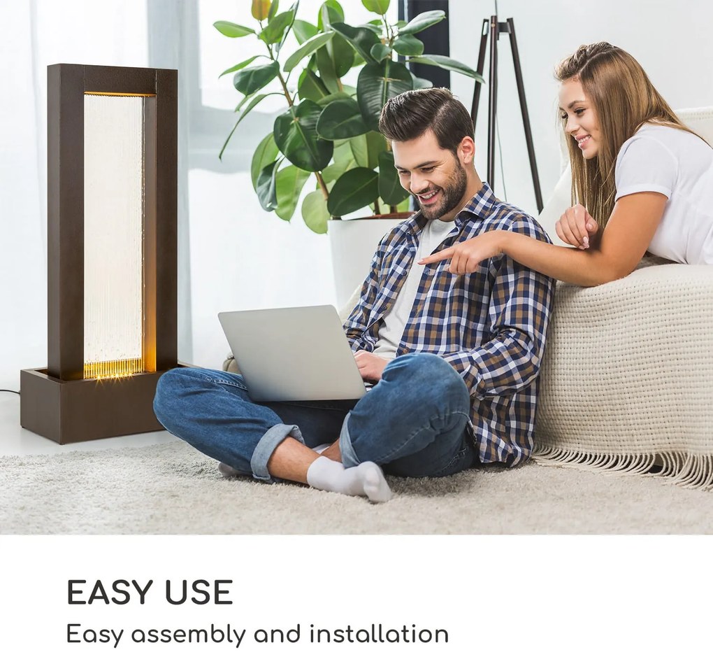 Blumfeldt Skyriver, fântână de grădină, fântână de interior, interior și exterior, LED, cablu de 10 m