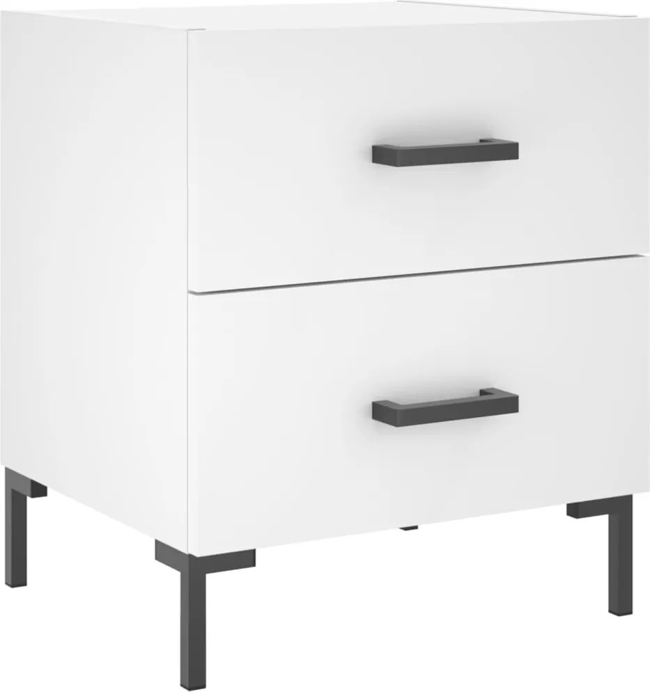 vidaXL Noptieră, alb, 40x35x47,5 cm, lemn compozit