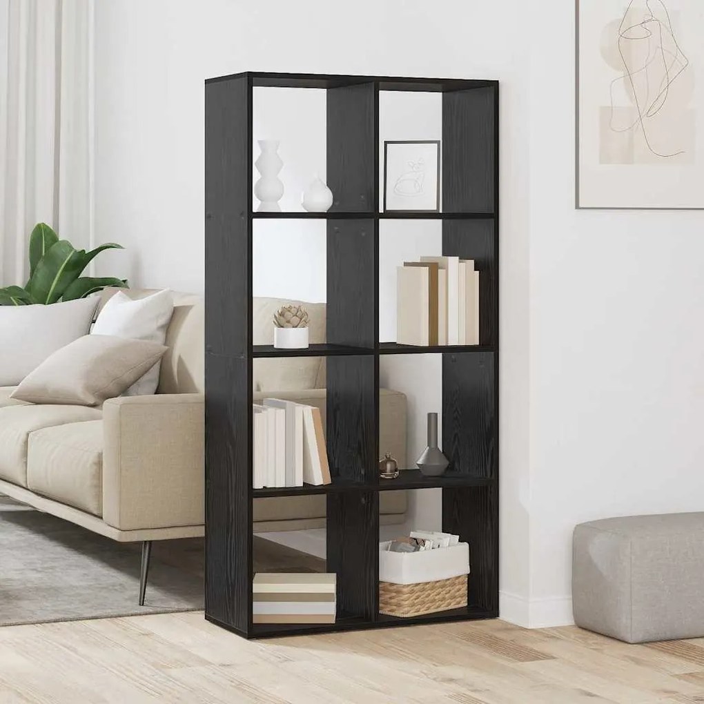 vidaXL Dulap pentru cărți Stejar negru 69.5 x 29 x 137.5 cm
