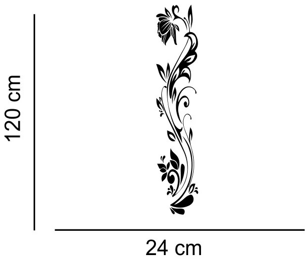 Sticker perete Black Flower Decor 9