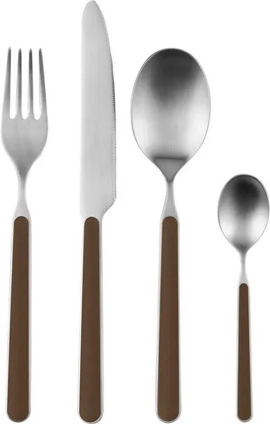 Tacâmuri maro/argintii din oțel inoxidabil 4 buc. pentru 1 persoană Noli – noo.ma