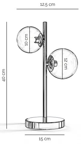 ONLI - Lampă de masă KIMBERLY 2xG9/6W/230V 40 cm crom lucios