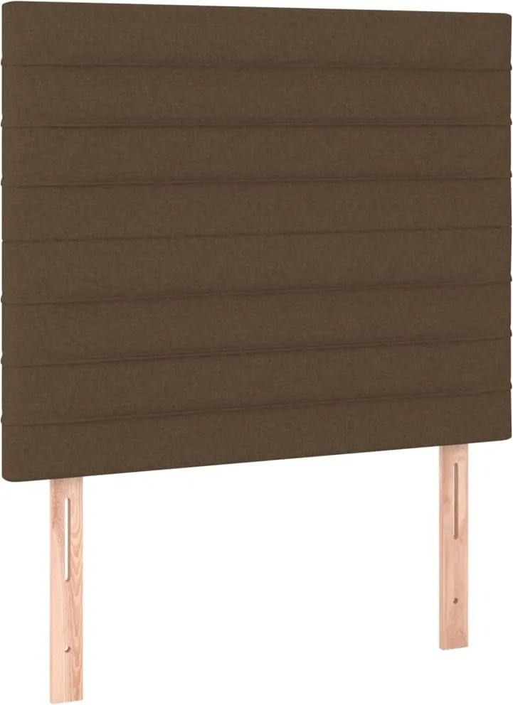 vidaXL Tăblie de pat maro închis 100x5x118/128 cm, material textil