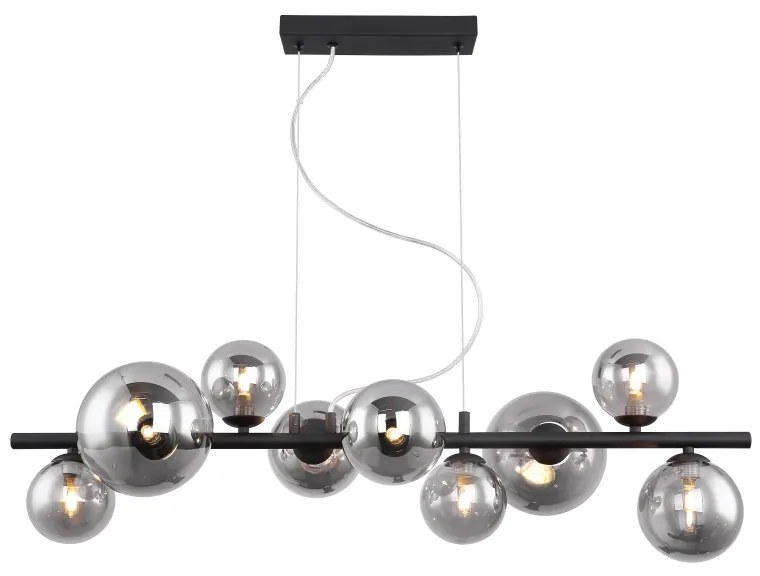 Lustra cu 9 surse de lumina design modern RIHA fumurie 56133-9H GL