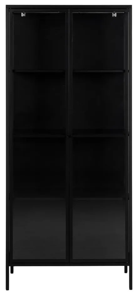 Vitrină din metal Actona Newcastle, înălțime 180 cm, negru