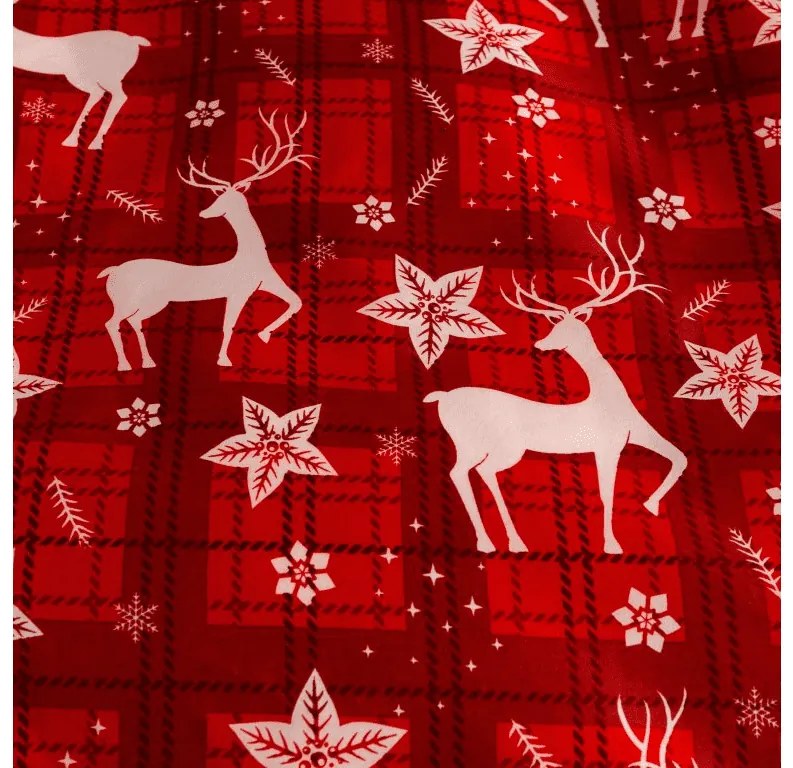 Lenjerie de pat din microfibra VELVET CHRISTMAS rosie Dimensiune lenjerie de pat: 2 buc 70 x 90 cm | 200 x 220 cm
