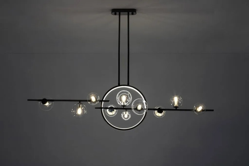 Lustra moderna cu 10 de surse de lumina si LED LINEA TWIN 120