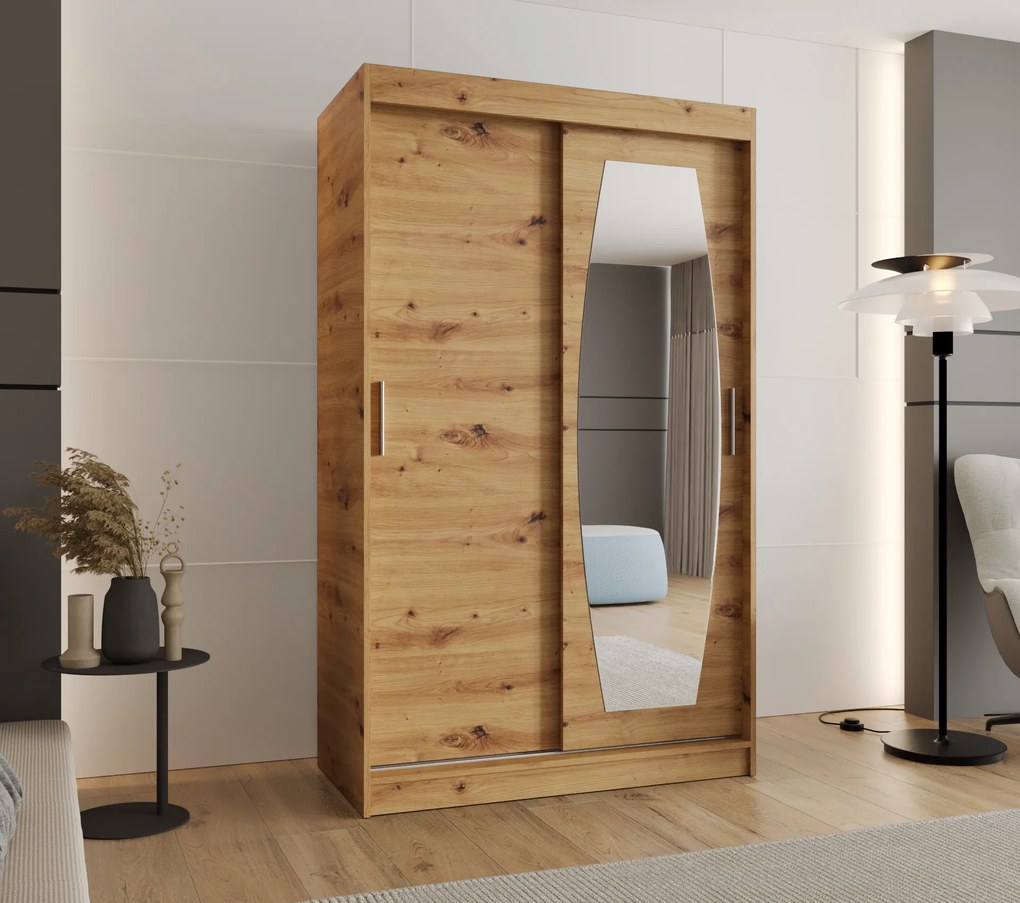 Dulap de haine 120 cm Rosaria (Stejar artisan). 1126292