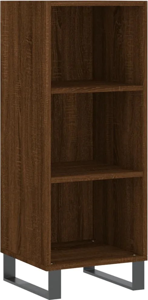 vidaXL Servantă, stejar maro, 34,5x32,5x90 cm, lemn prelucrat