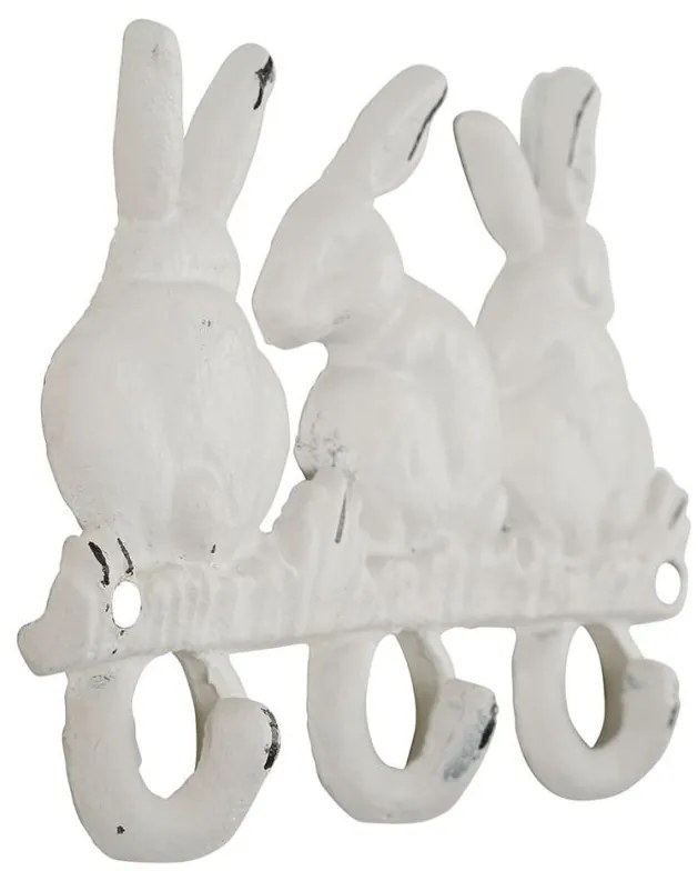 Cuier de perete decorativ, din fonta, L20 cm, Le Lapin