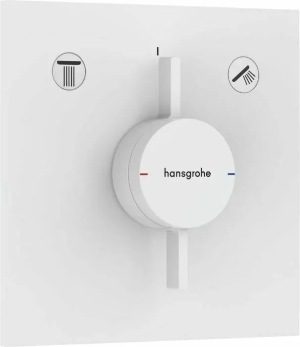 Baterie dus incastrata alb mat Hansgrohe DuoTurn E 2 functii