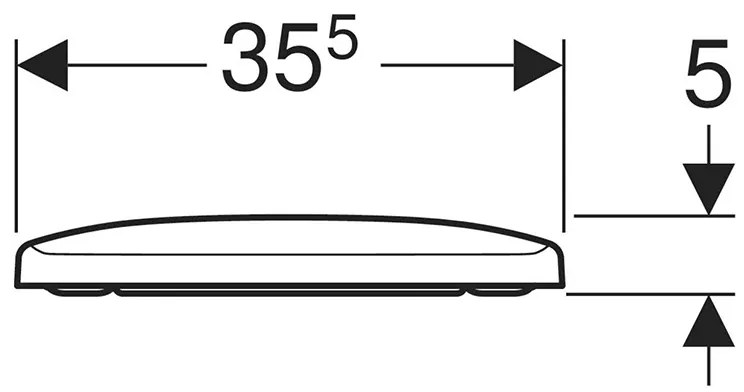 Set vas wc suspendat rimless, dreptunghiular, cu capac soft close, alb, Geberit Selnova Compact