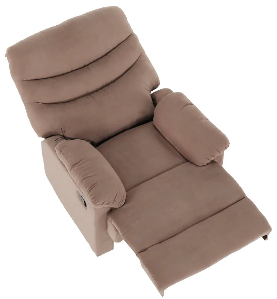 Fotoliu de masaj, reglabil, material textil grej TAUPE, LAMBERT