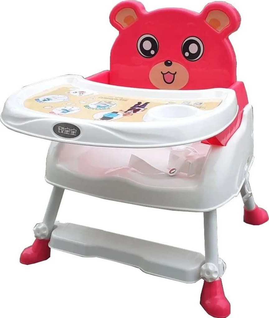 Scaun de masa 3 in 1 pentru copii si bebe NOVOKIDS™ Teddy Bear ,transformabil in scaunel copii, functie inaltator scaun, 2 trepte de inaltime, sezut
