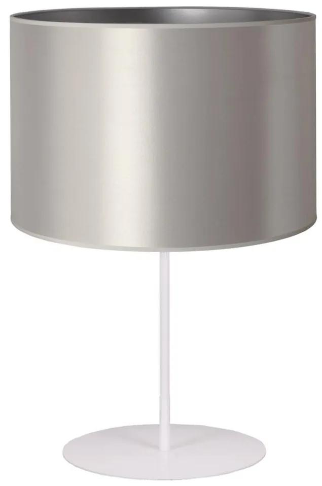 Duolla - Lampă de masă CANNES 1xE14/15W/230V 20 cm argintie/albă