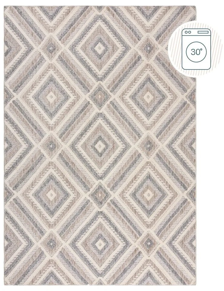 Covor grej lavabil 194x290 cm Beckett – Flair Rugs