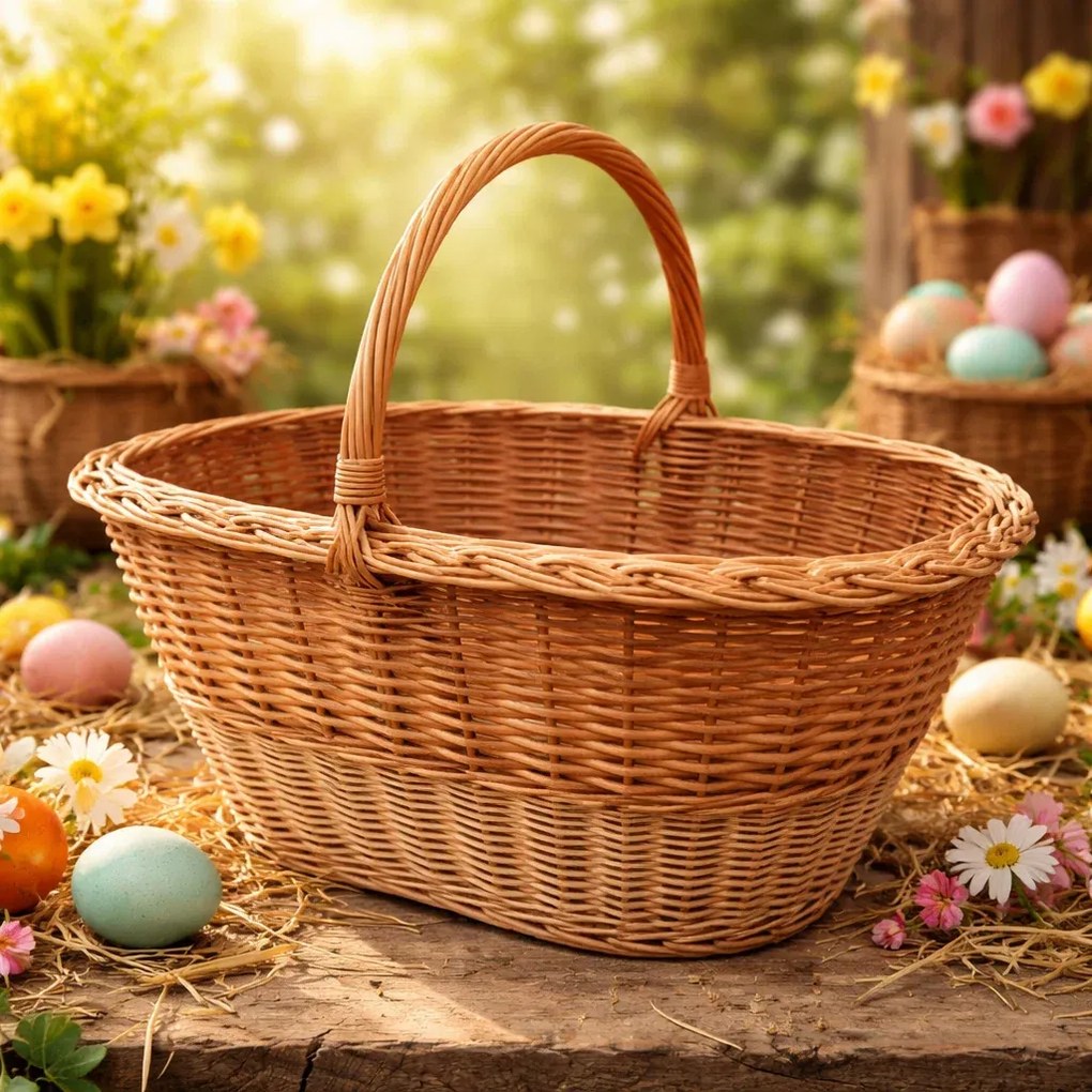 Cos din rachita pentru Paste, in diferite dimensiuni ,   cos pascal natural