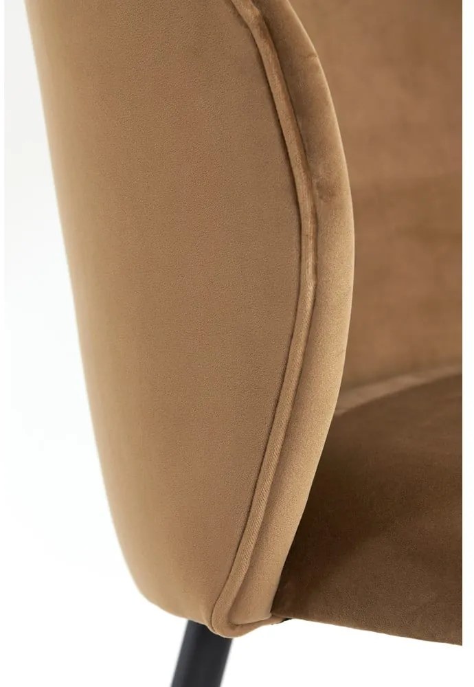 Scaun de dining maro din catifea Elyna – Light & Living