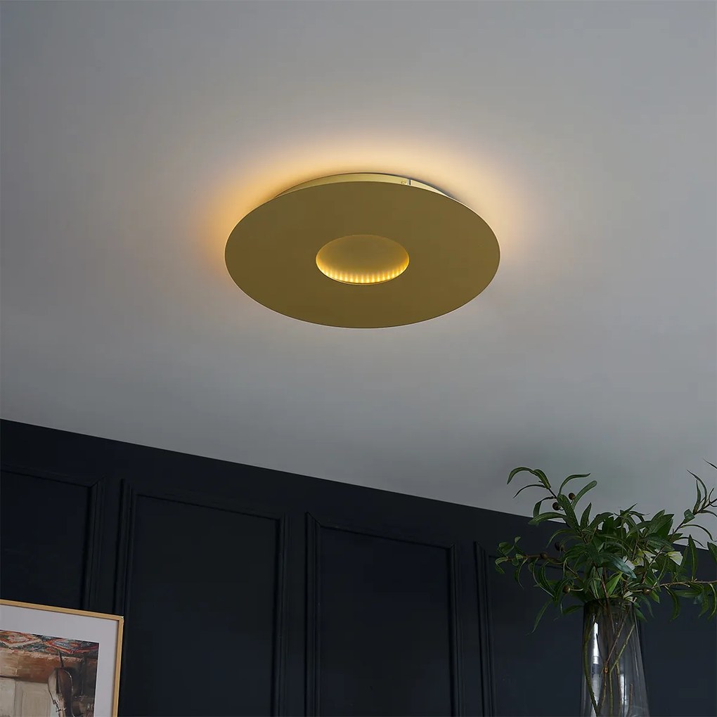Plafonieră modernă aurie 40cm cu LED integrat, reglabilă în 3 trepte - Morning