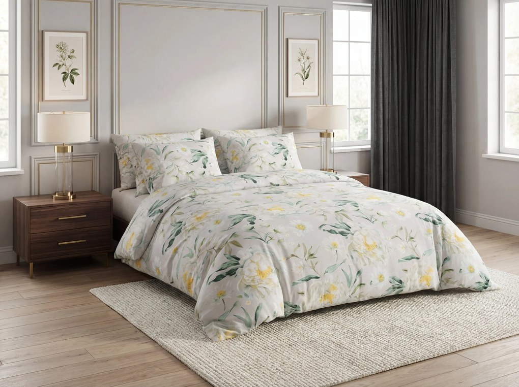 Lenjerie de pat din microfibra ELYSIA, gri deschis Dimensiune lenjerie de pat: 2 buc 70 x 80 cm | 160 x 200 cm