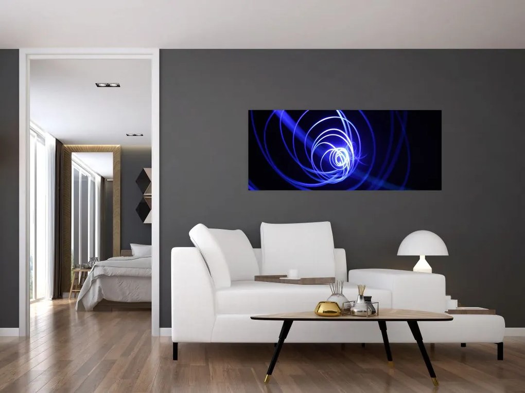 Tablou cu spirale albastre (120x50 cm)