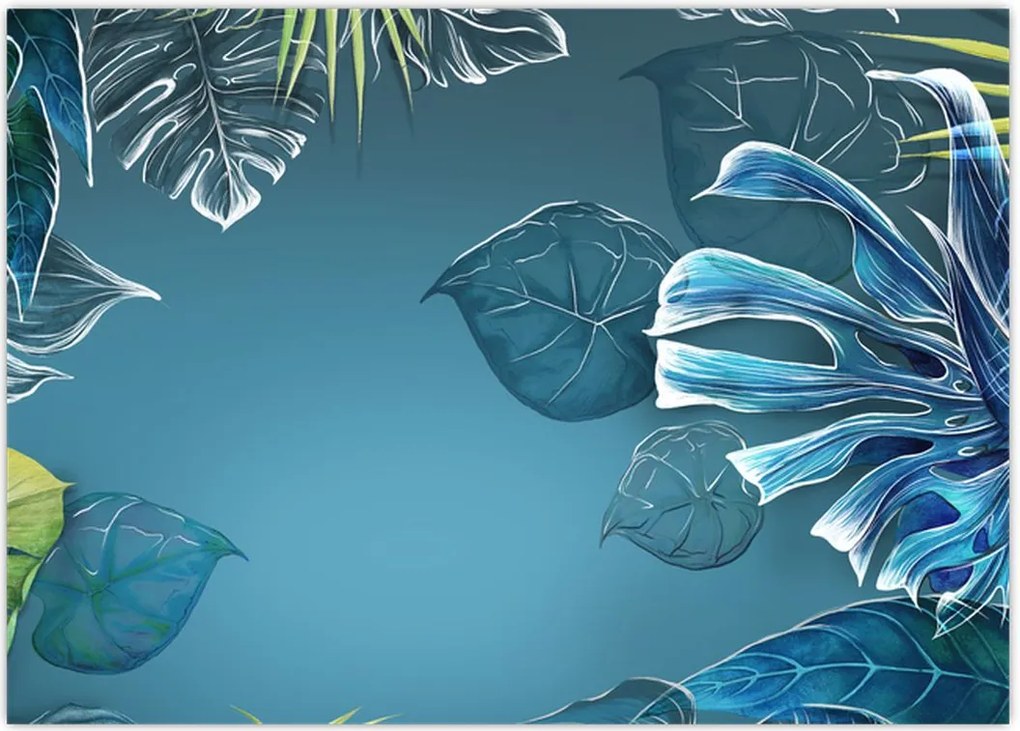 Tablou - Frunzele plantelor tropicale (70x50 cm)