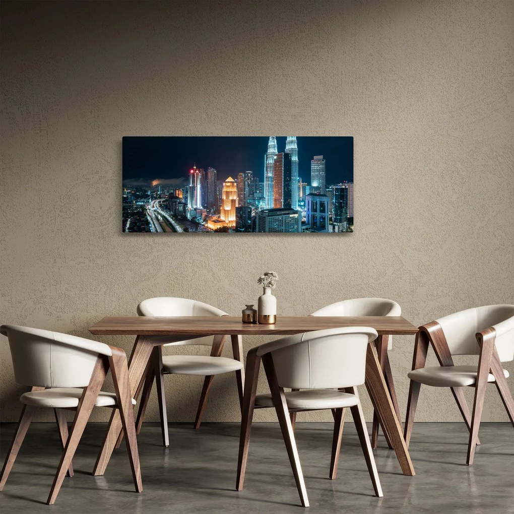 Tablou - Noaptea în Kuala Lumpur (120x50 cm)