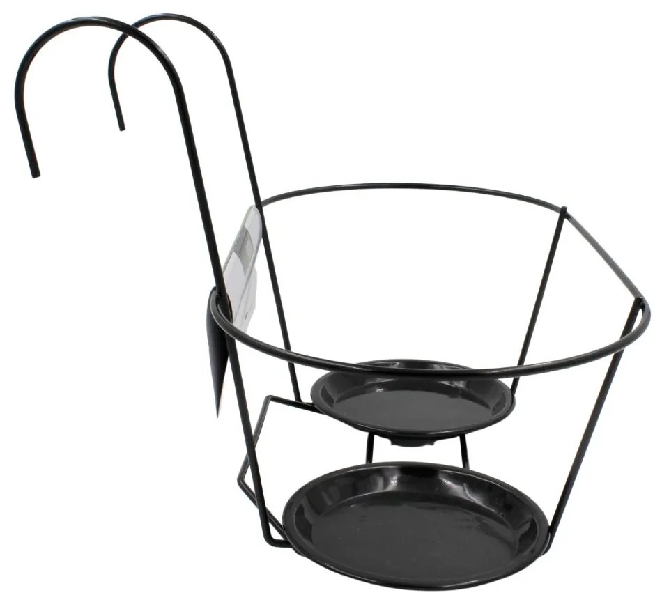 Suport metalic dublu ghiveci flori 39x26 cm