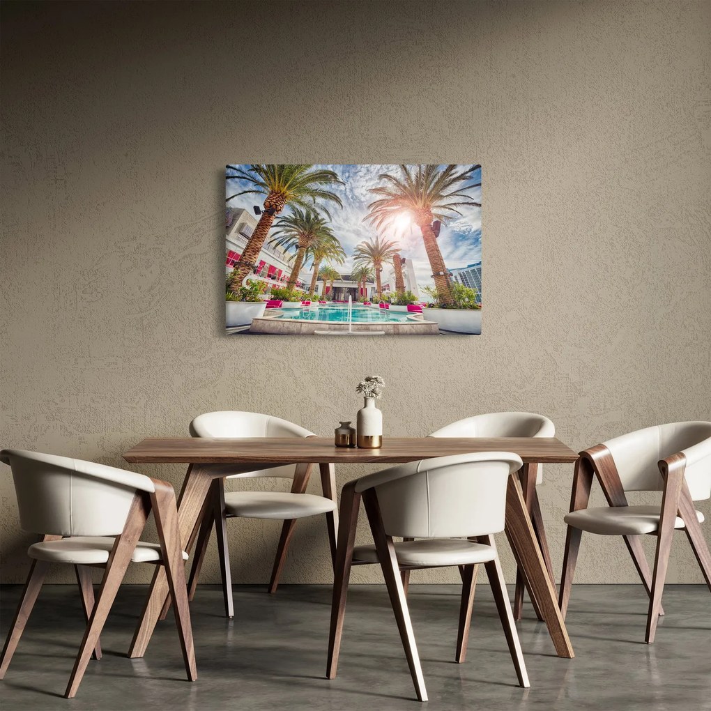 Tablou - palmier cu bazin (90x60 cm)