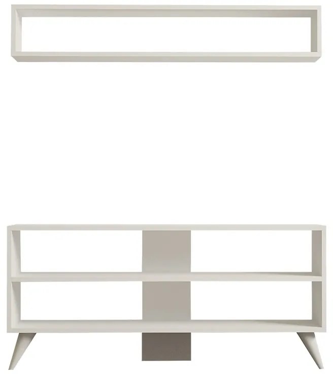 Set mobilier pentru living Prestige, Pako World, Alb, 120x29x50 cm