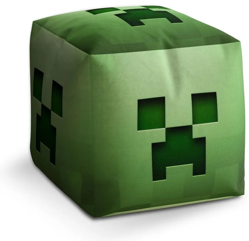 Taburet Cube Green Blocks, verde