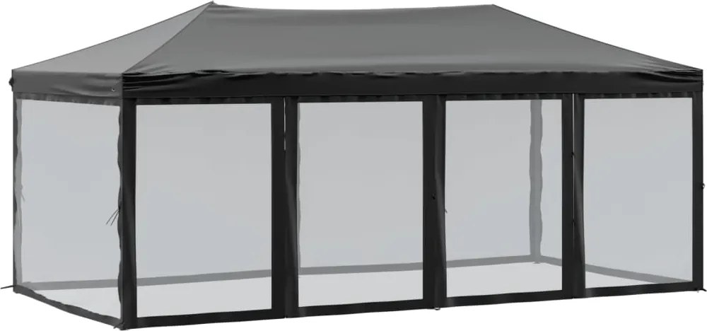 vidaXL Cort pliabil pentru petreceri cu pereți laterali, negru, 3x6 m