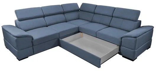 Colțar extensibil universal GRANADA cu spațiu de depozitare, albastru