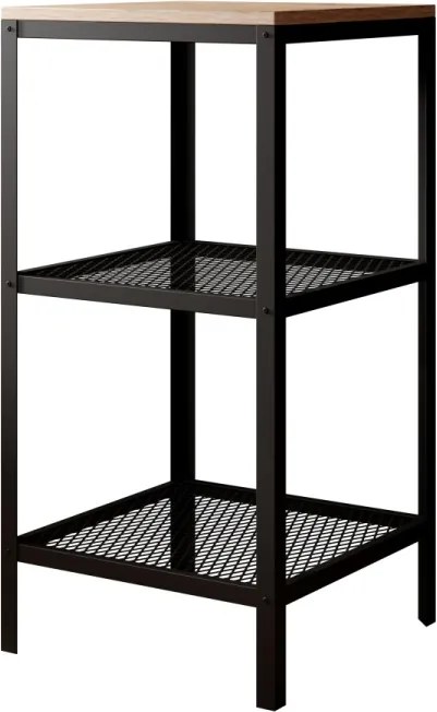 Raft metalic pentru carti, 40x80x40 cm, Rolin 2, ADRK Furniture (Culoare: Alb / Alb Mat)