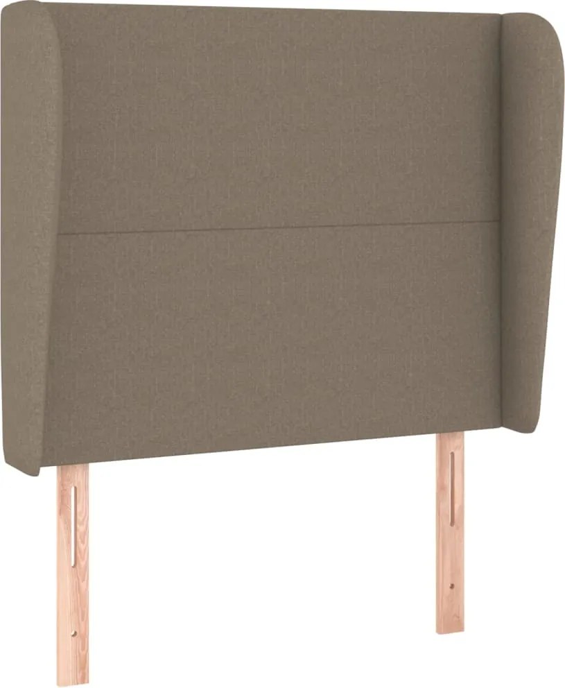 vidaXL Tăblie de pat cu aripioare gri taupe 103x23x118/128 cm textil