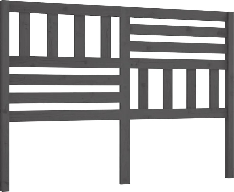 vidaXL Tăblie de pat, gri, 141x4x100 cm, lemn masiv de pin