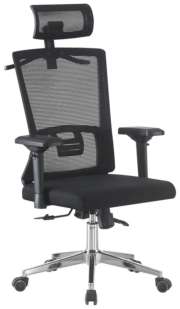 Scaun ergonomic, inaltime reglabila, umeras, Negru