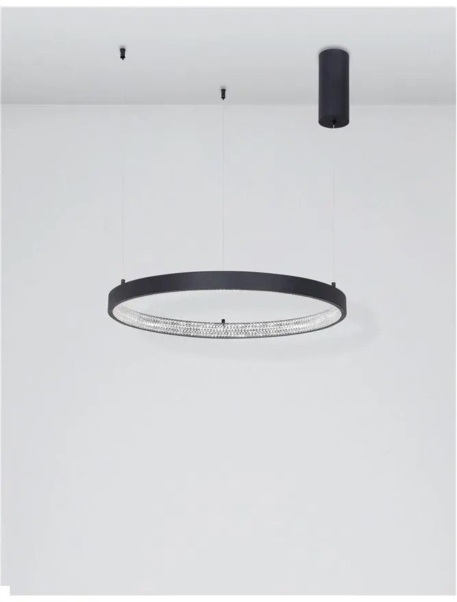 Lustra LED dimabila, design modern PRESTON, 60cm negru NVL-9865160