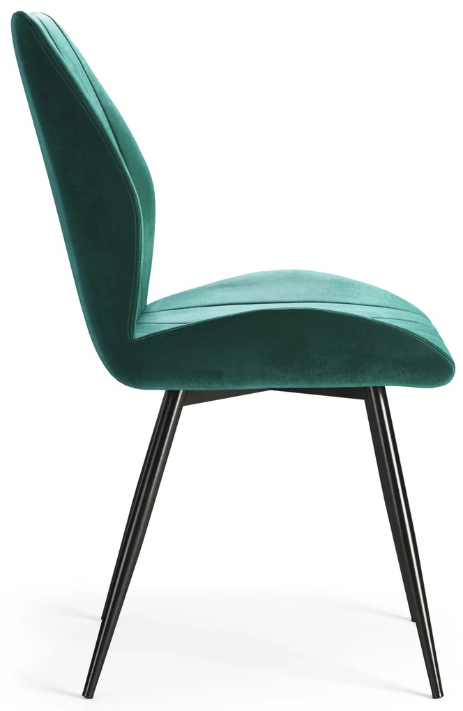 MAZZONI EXPORT ARNO Verde (țesătură Bluvel 78) - SCAUN TAPIȚAT MODERN PENTRU LIVING/SUFRAGERIE cu MÂNER | CATIFEA