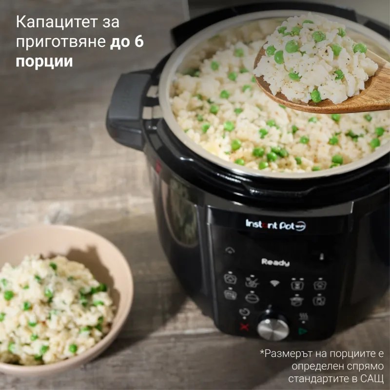 Multicooker Instant Pot Plus 60 Wi-Fi, 1000W, 5.7 L, 9 programe, Wi-Fi, Ecran LCD, Otel inoxidabil, Negru